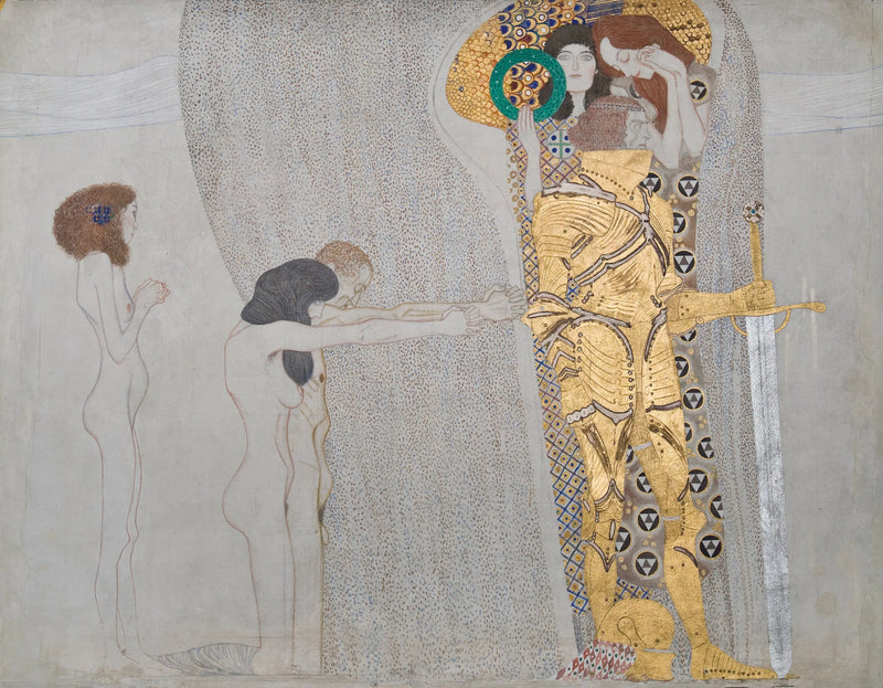 Beethoven Frieze (panel 3, left wall): Desire for Happiness - Gustav Klimt