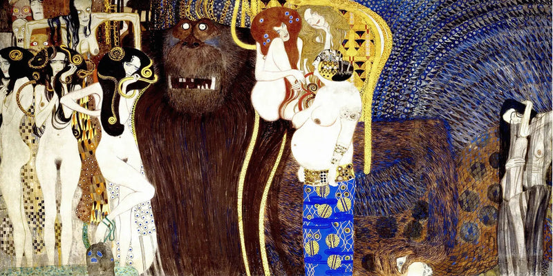 Beethoven Frieze (panel 5, central wall): The Hostile Powers - Gustav Klimt
