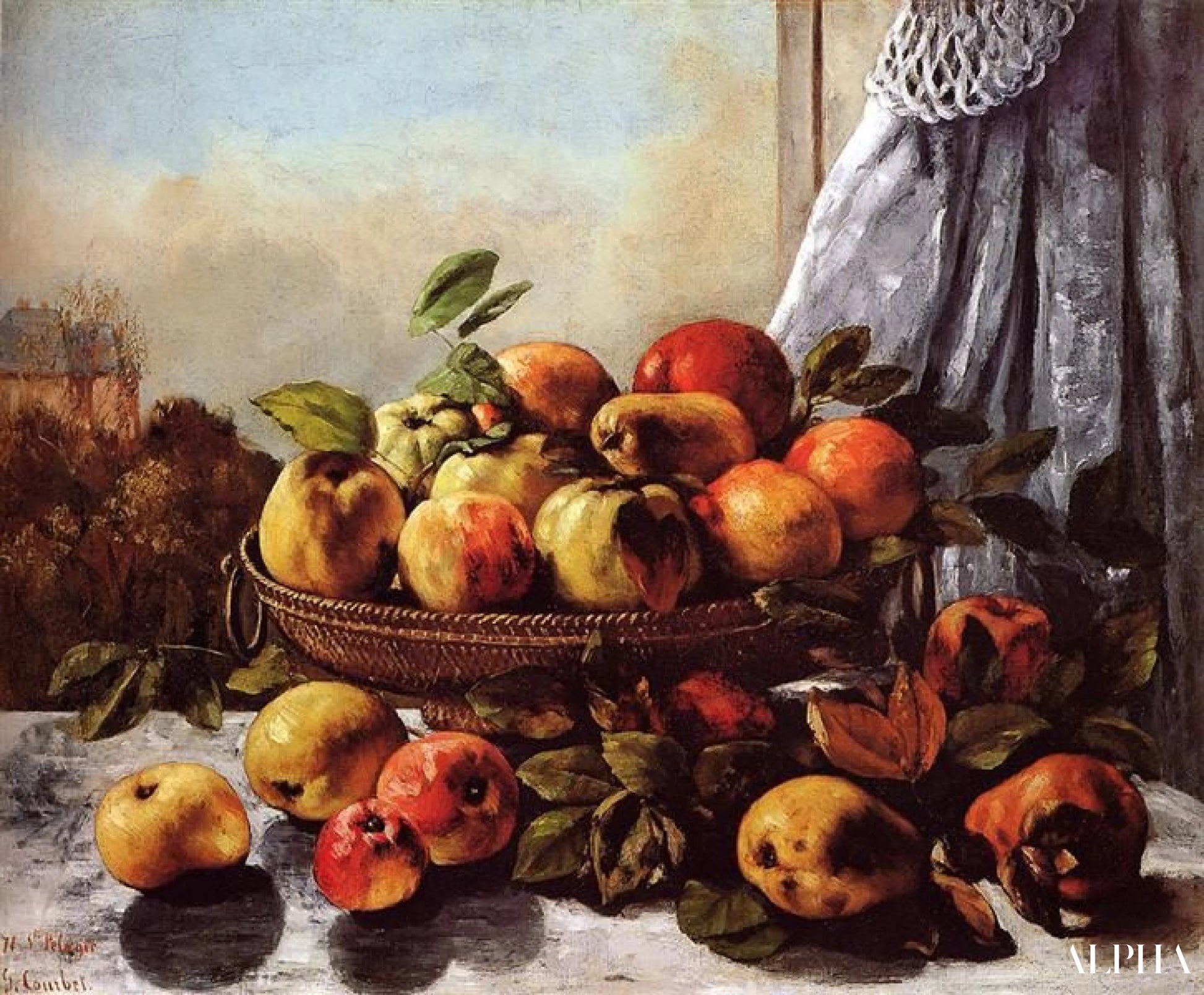 Fruits in a Basket - Gustave Courbet - High-end reproductions of paintings and artworks