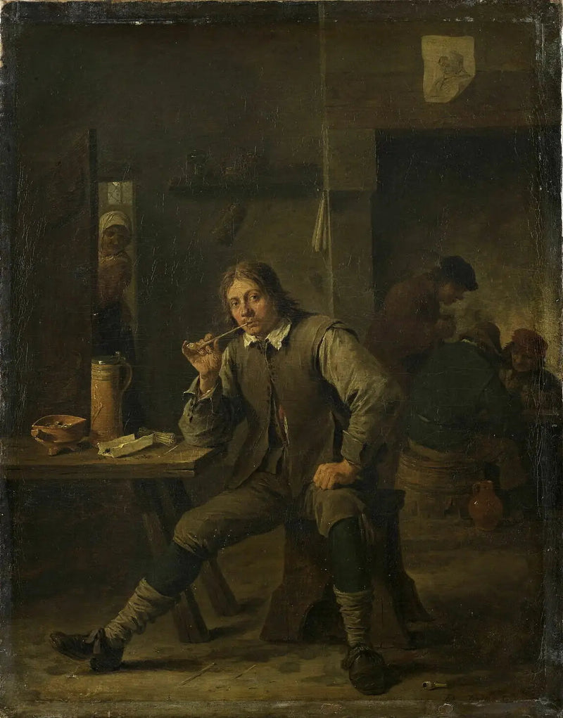 Smoker leaning on a table - David Teniers the Younger