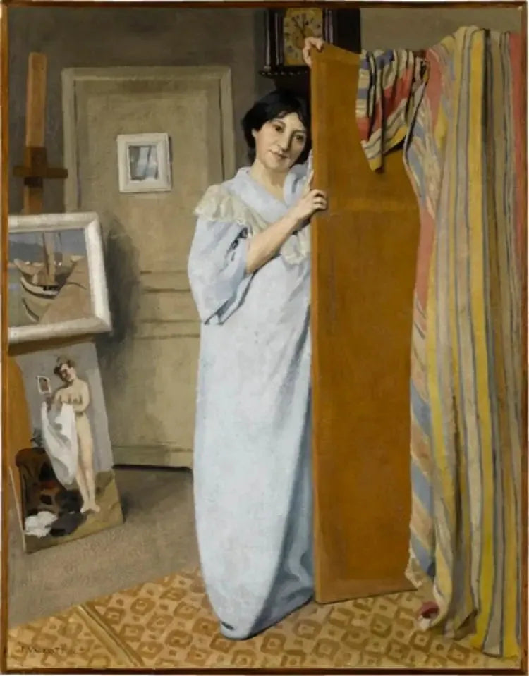 Gabrielle Vallotton in the workshop - Félix Vallotton