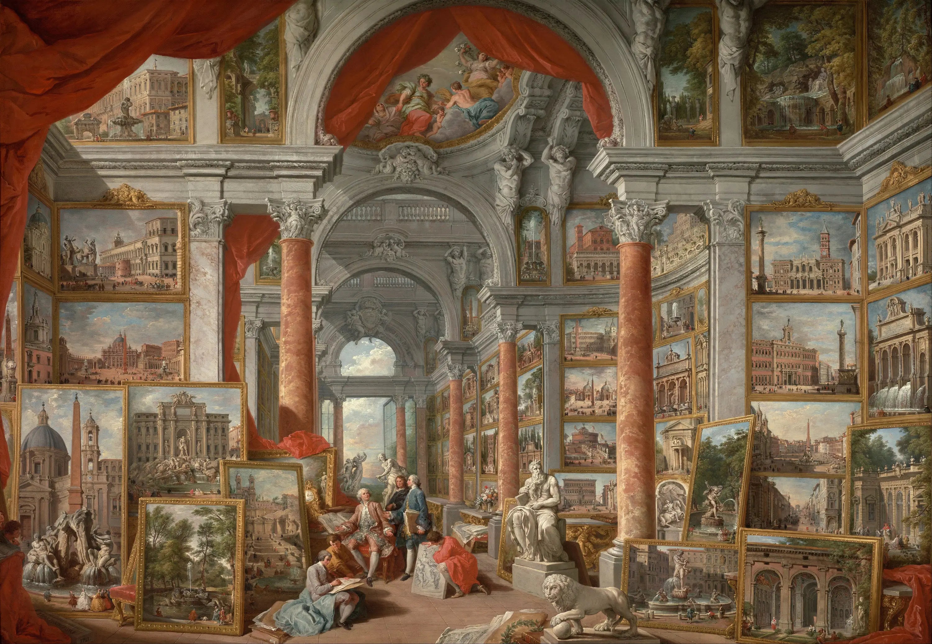 Galerie de vues de la Rome moderne - Giovanni Paolo Panini - Alpha Reproduction