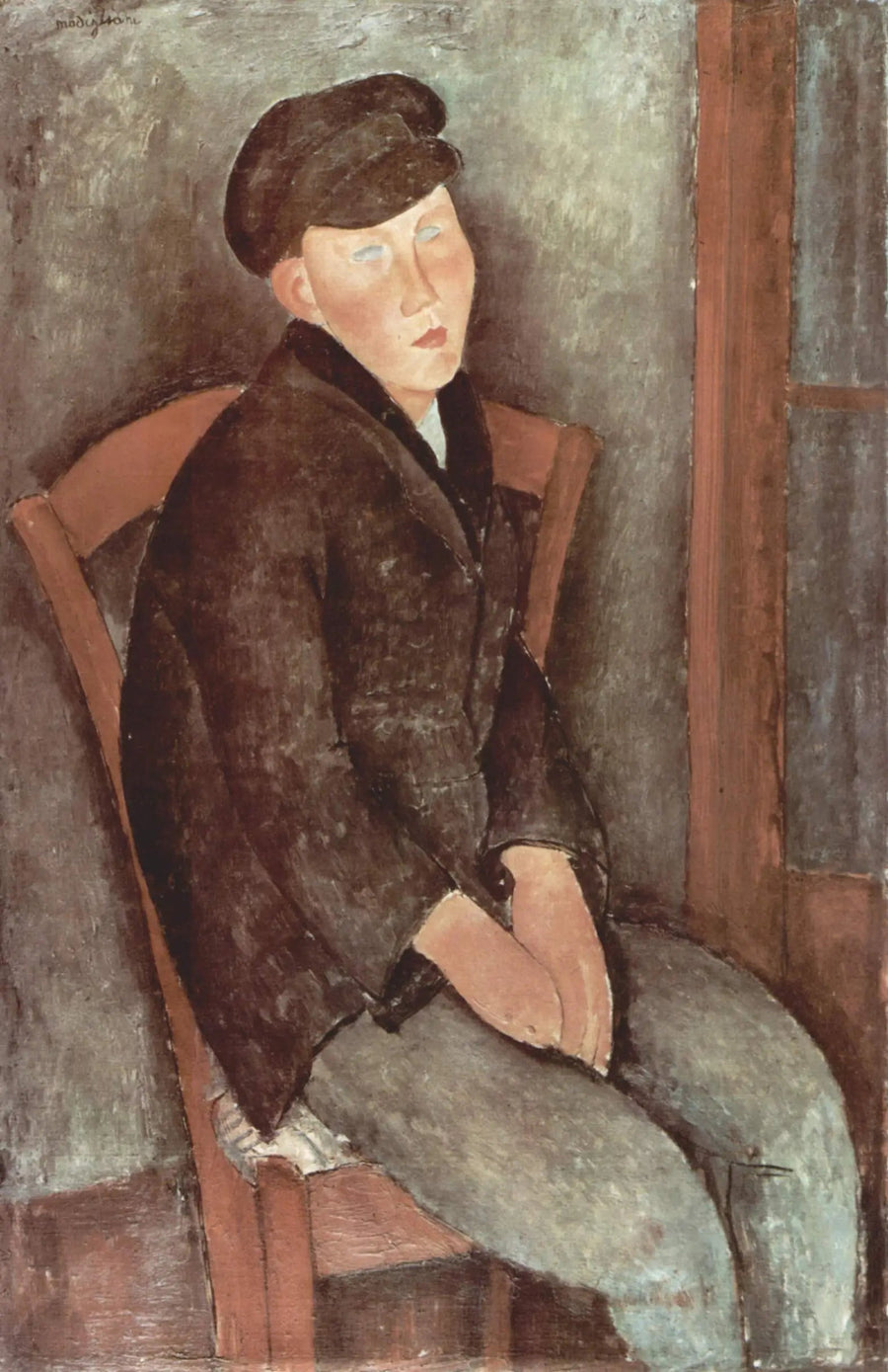 Boy Sitting with a Cap - Amedeo Modigliani