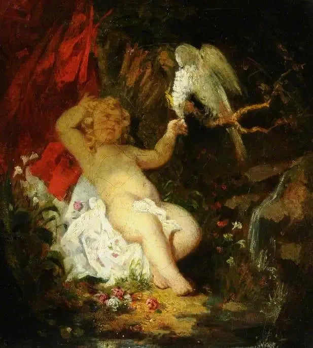 Boy with a Parrot - Gustave Courbet