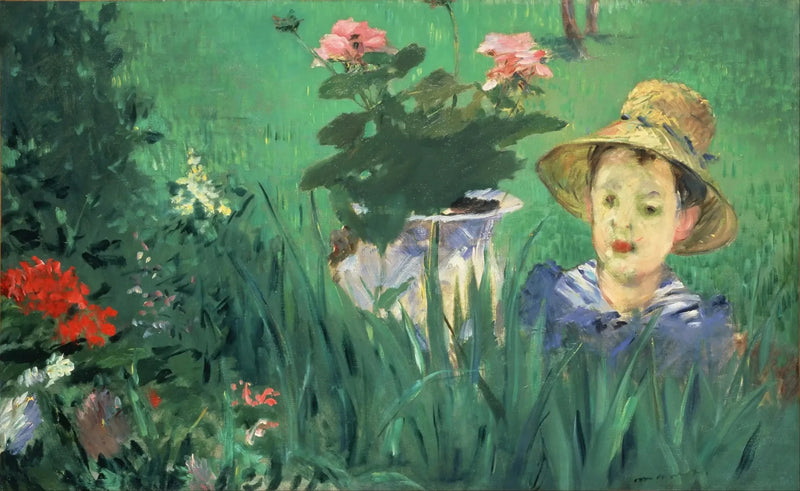 Boy in the Flowers (Jacques Hoschedé) - Édouard Manet