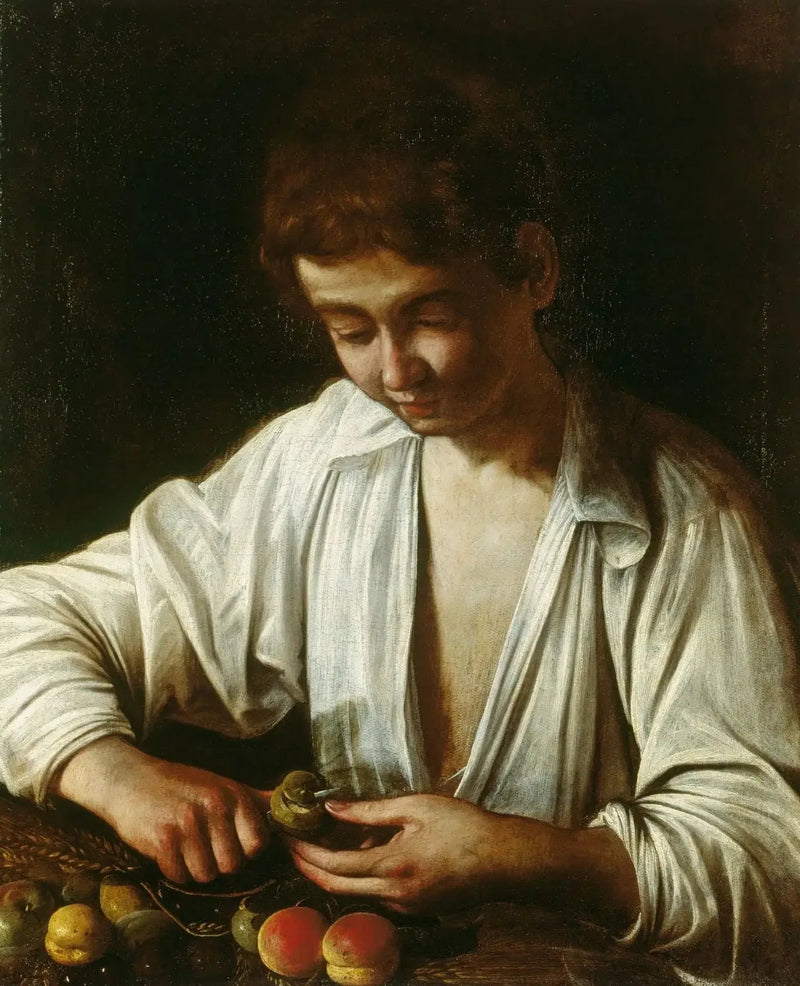 Boy peeling a fruit - Caravaggio