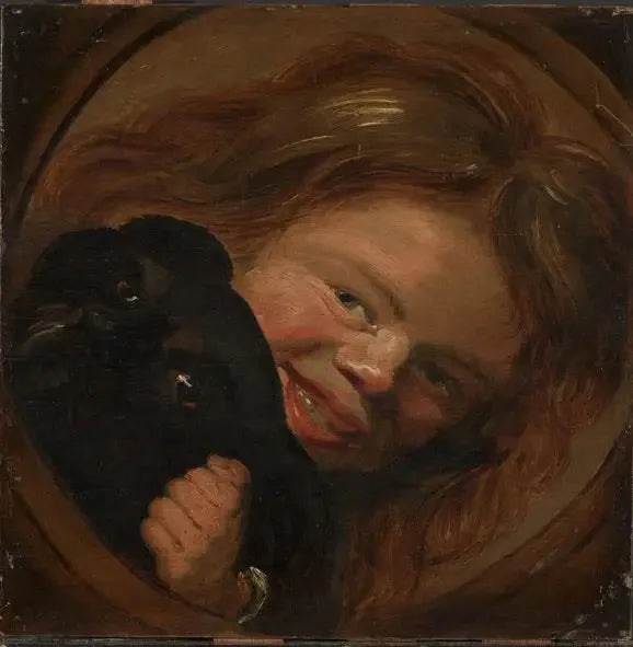 Laughing Boy with a Dog - Frans Hals
