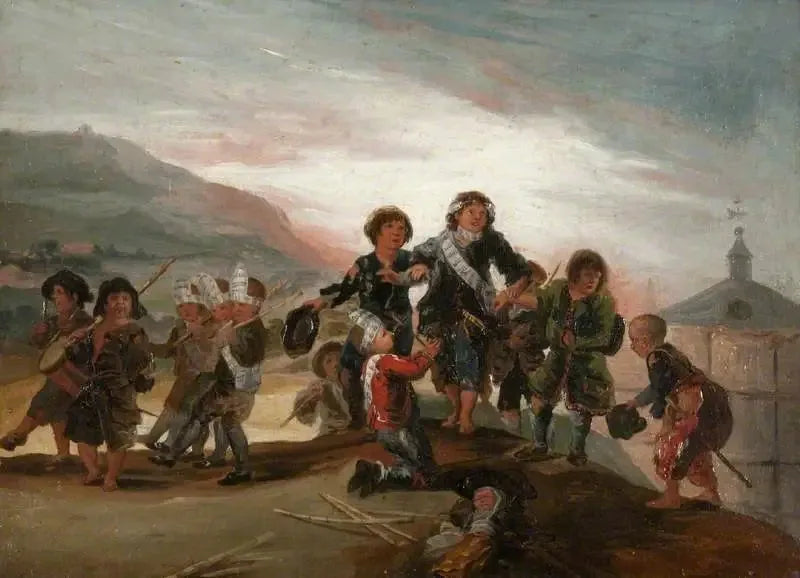 Boys Playing Soldiers - Francisco de Goya
