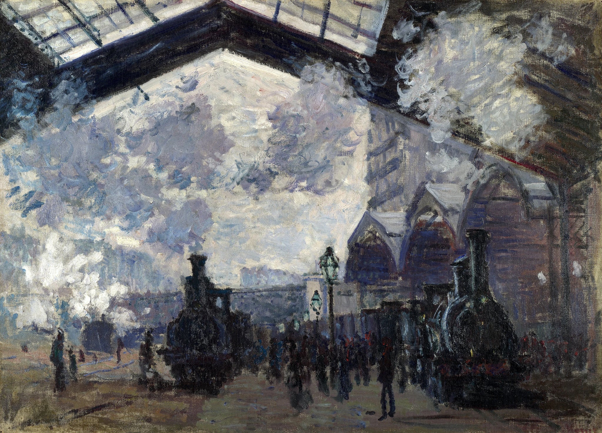 La Gare Saint-Lazare W441 par Claude Monet, 1877, National Gallery de Londres