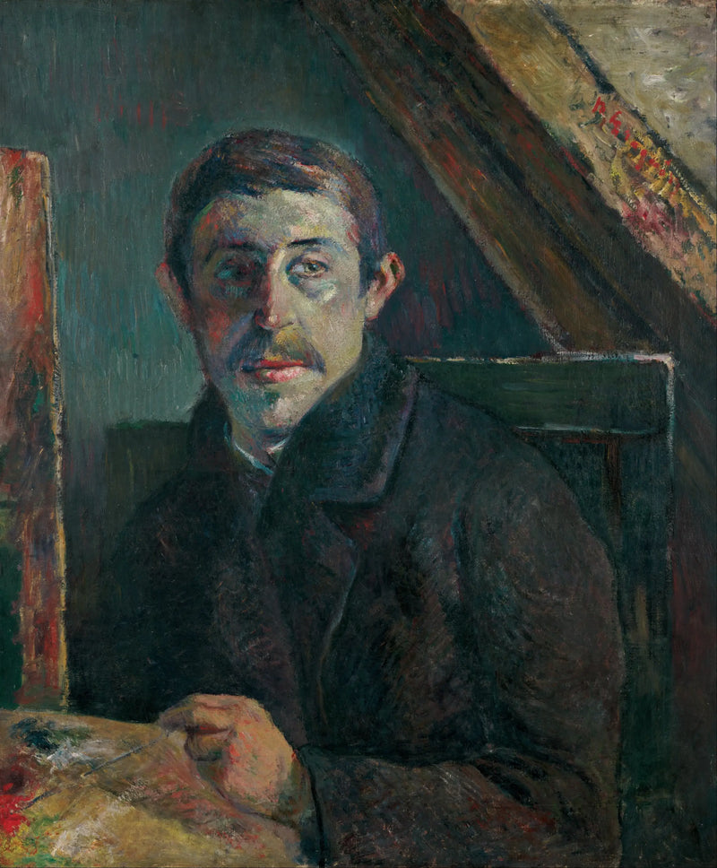 Gauguin in front of his easel - Paul Gauguin
