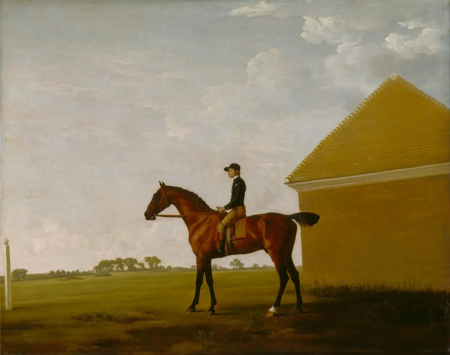 Lawn, with jockey in position, at Newmarket - George Stubbs