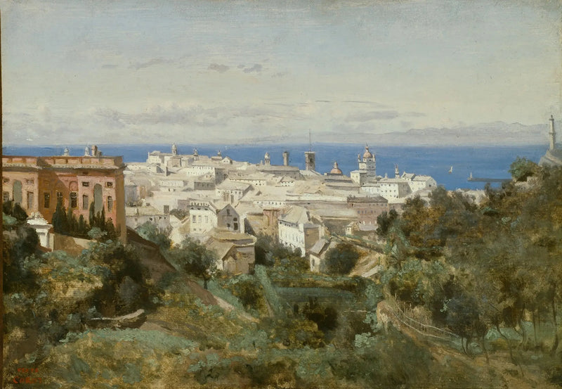 Genoa, view of the Acqua Sola promenade - Jean-Baptiste Camille Corot