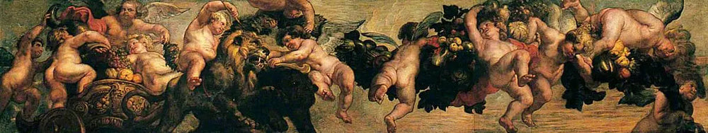 Génies portant une guirlande - Peter Paul Rubens image 1 reproduction de peinture à l’huile