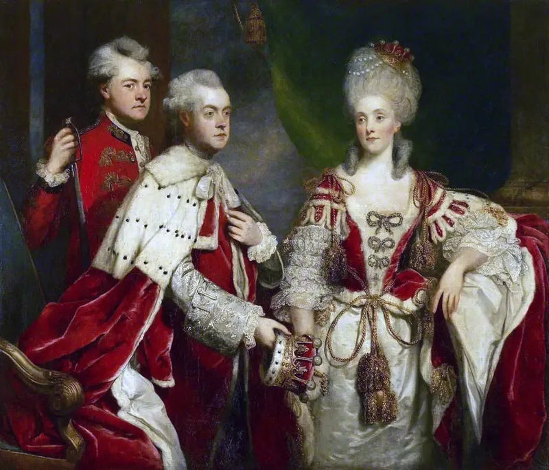 George, 2nd Earl of Harcourt, his wife Elizabeth and his brother William - Joshua Reynolds