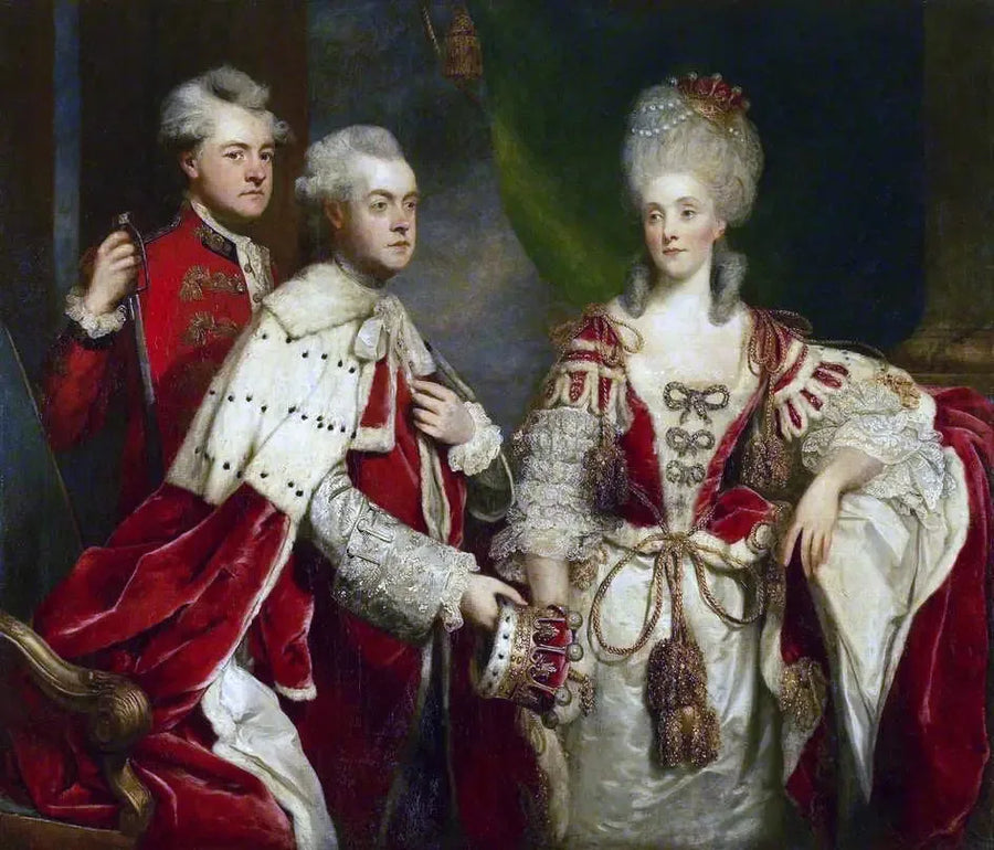 George, 2nd Earl of Harcourt, his wife Elizabeth and his brother William - Joshua Reynolds