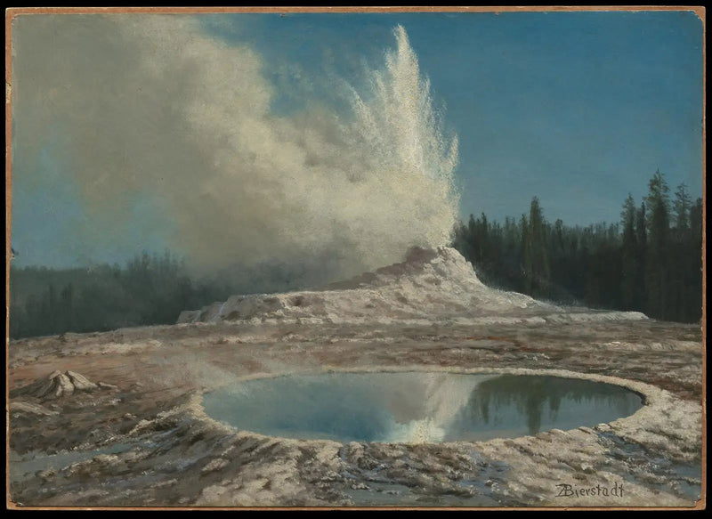 Geyser, Yellowstone Park - Albert Bierstadt