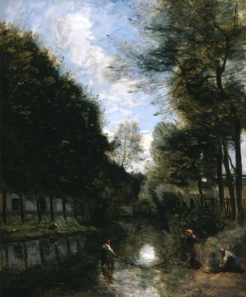 Gisors, tree-lined river - Jean-Baptiste Camille Corot