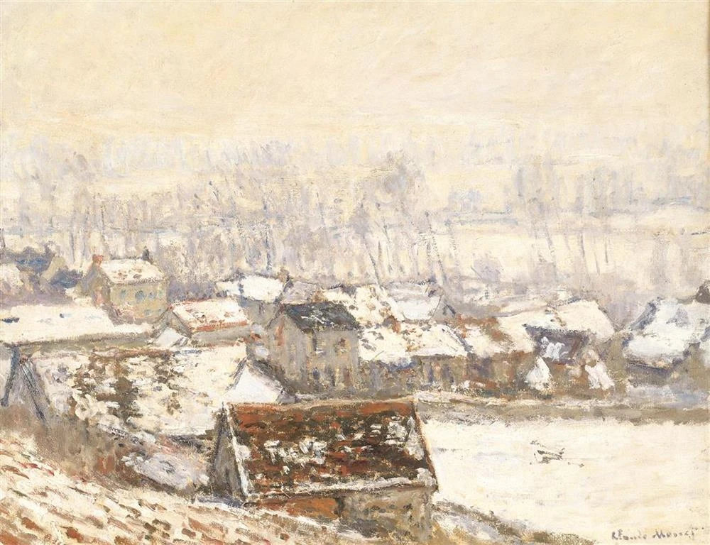 Le Village de Giverny sous la neige W1055 par Claude Monet, musée Hecht
