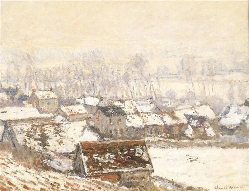 The Village of Giverny under the snow W1055 - Claude Monet