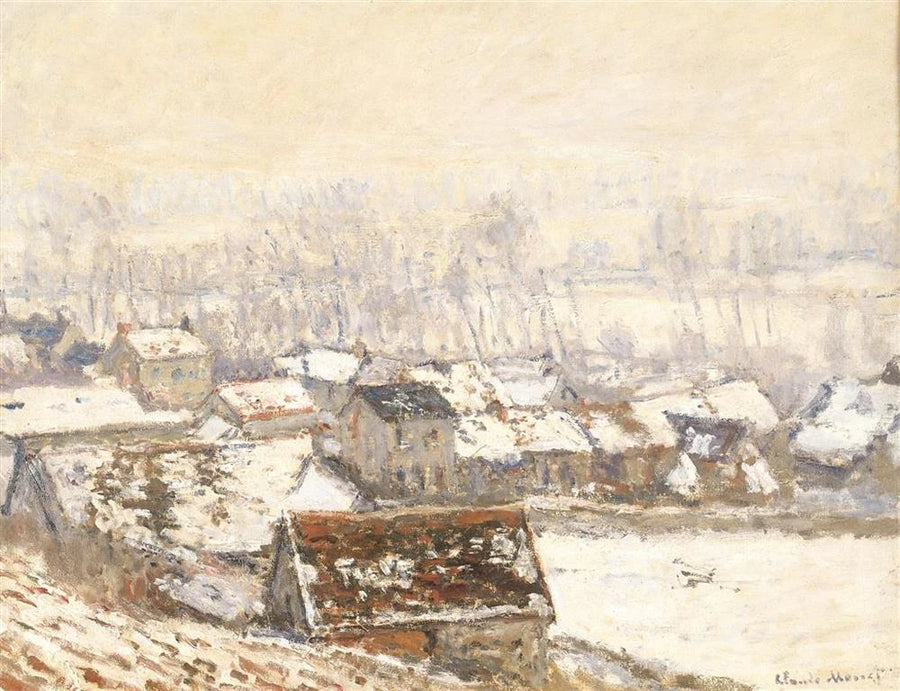 The Village of Giverny under the snow W1055 - Claude Monet