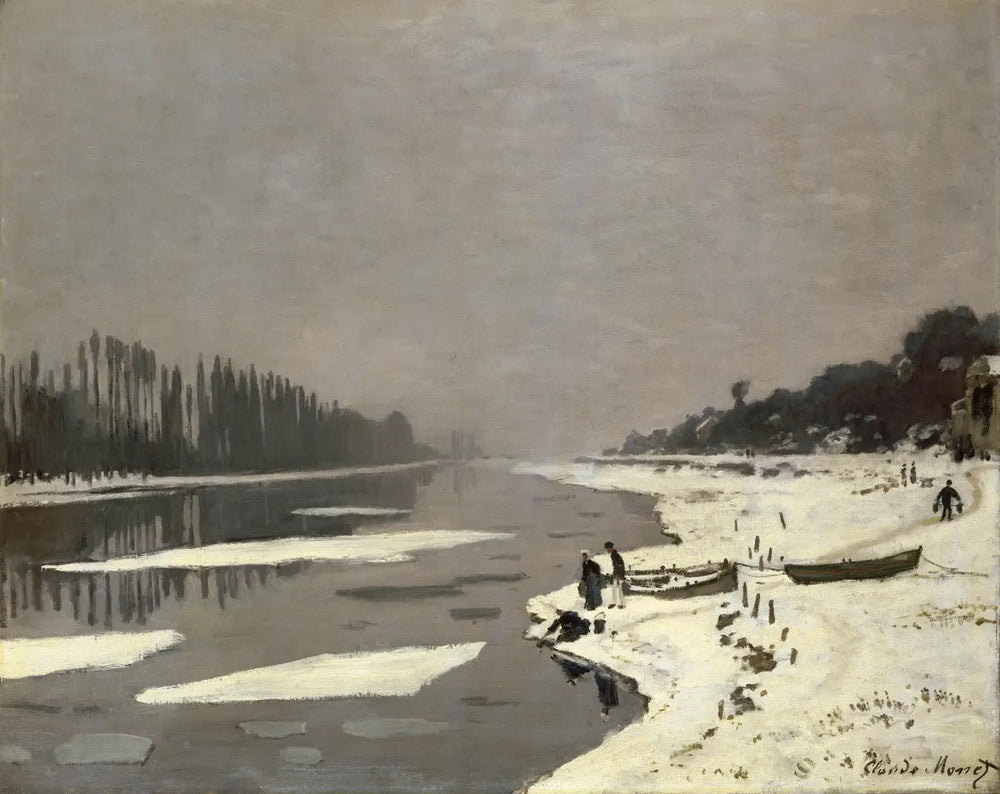 Glaçons à Bougival - Claude Monet image 1 reproduction de peinture à l’huile