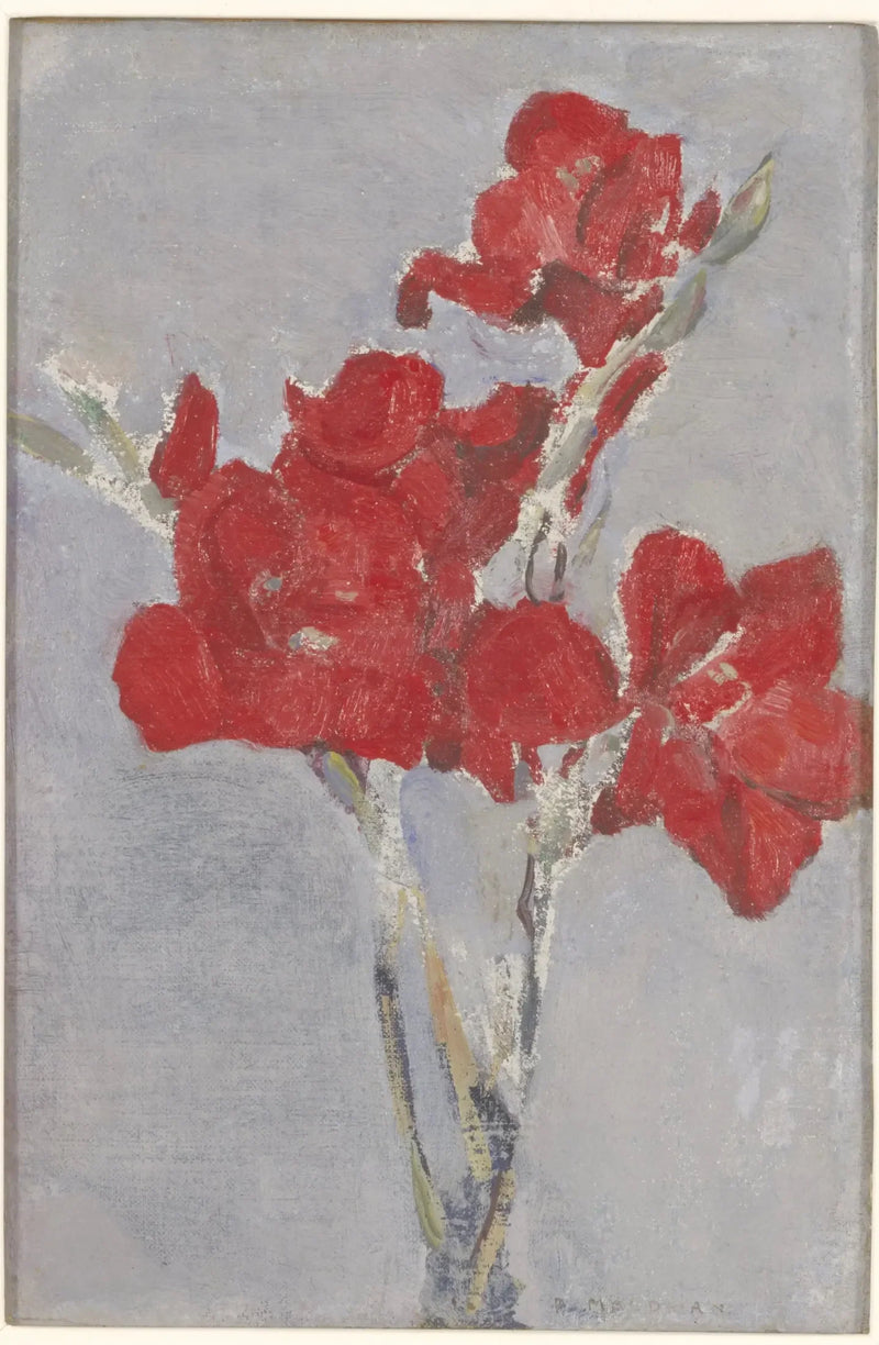 Red Gladioli - Piet Mondrian