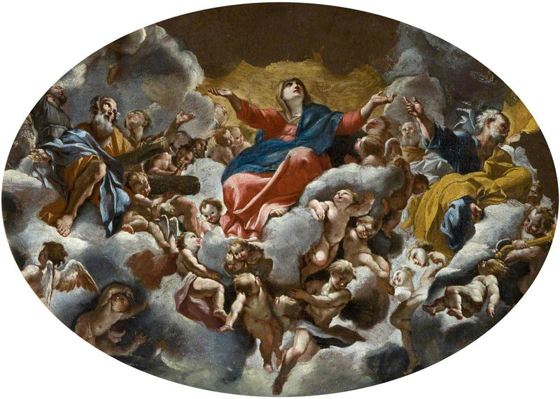 Glorification of the Virgin (after the fresco of the dome of Sant'Andrea della Valle, Rome) - Giovanni Lanfranco