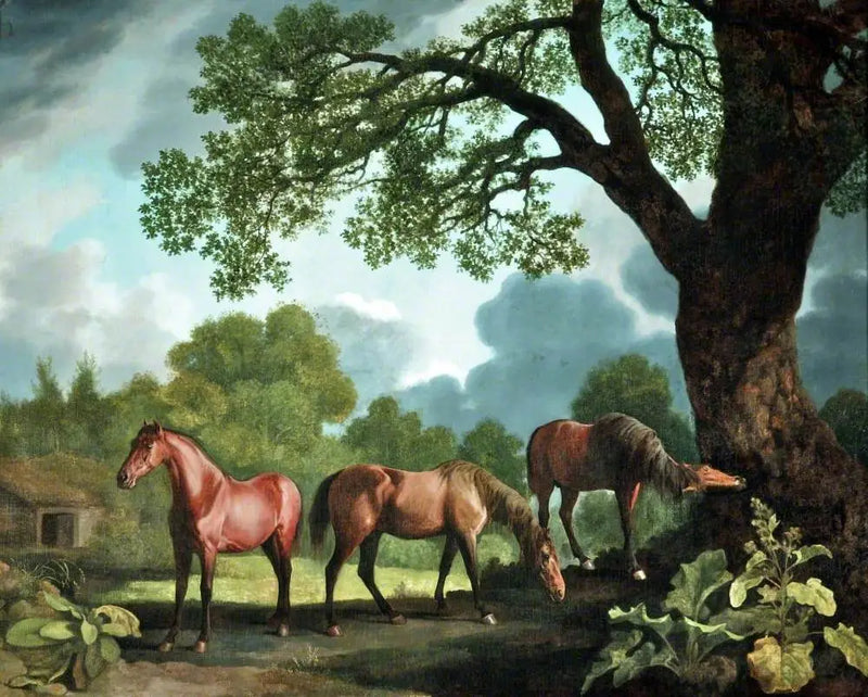 Gnawpost and two other foals - George Stubbs