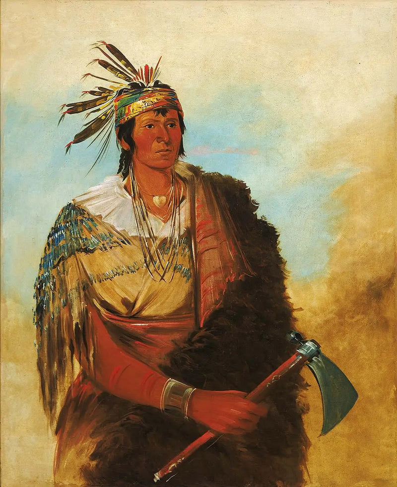 Go-to-ków-páh-ah, standing alone, a distinguished brave - George Catlin