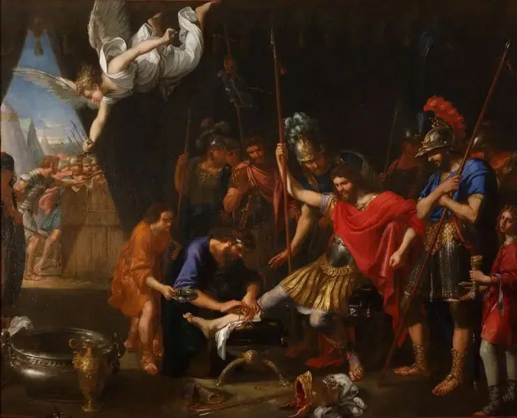 Godefroy de Bouillon cared for by an angel - Pierre Mignard
