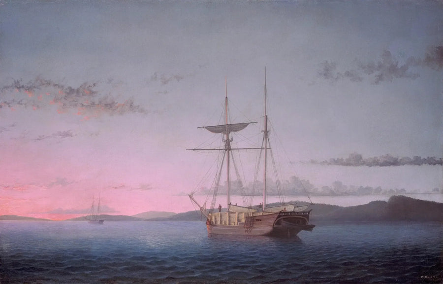 Forestal schooners in the evening over Penobscot Bay - Fitz Henry Lane
