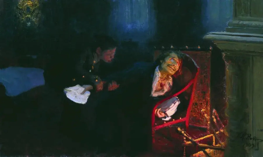 Gogol burns the manuscript of the second part of "Dead Souls". - Ilya Repin