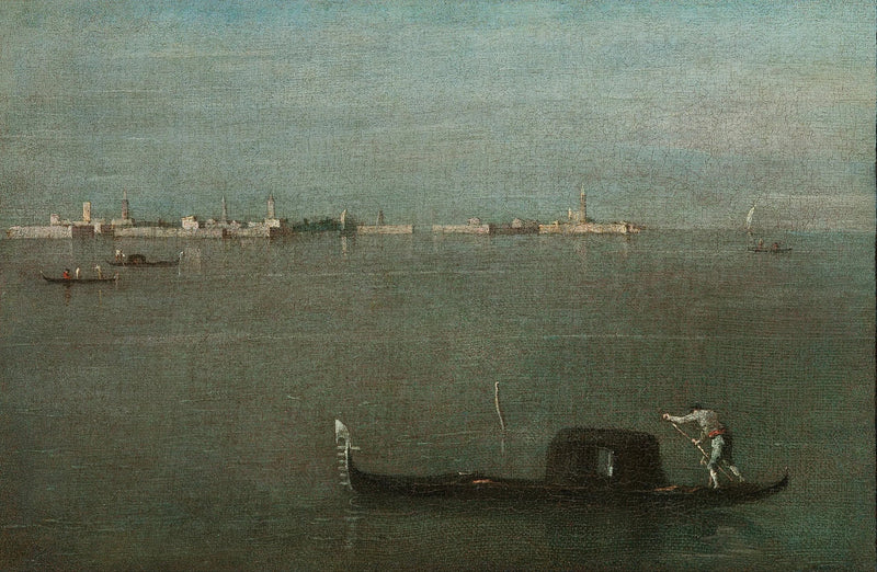 Gondolas on the lagoon - Francesco Guardi