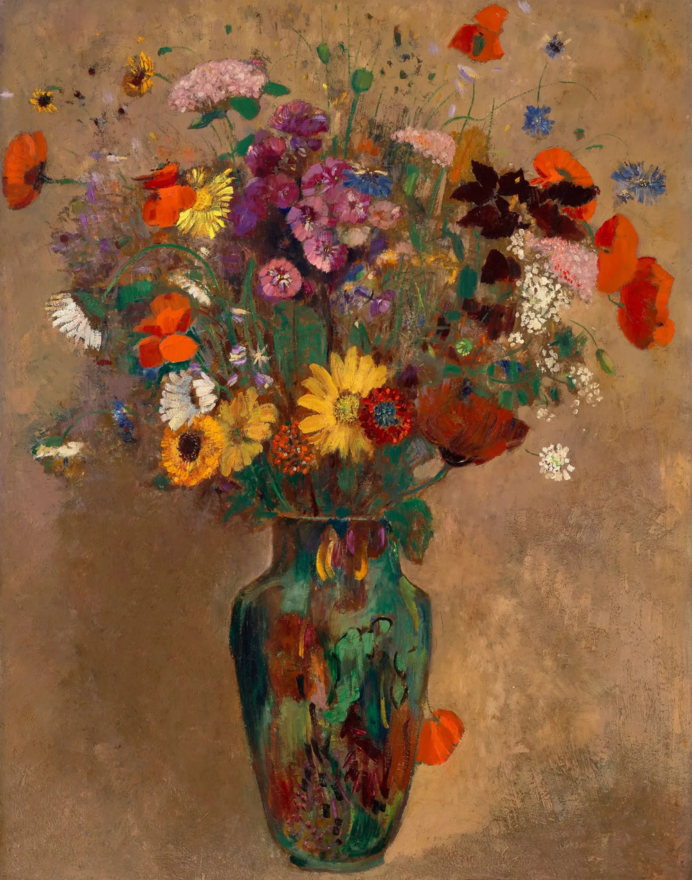 Grand bouquet de fleurs des champs - Odilon Redon image 1 reproduction de peinture à l’huile