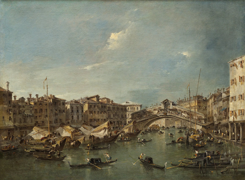 Grand Canal with the Rialto Bridge, Venice - Francesco Guardi