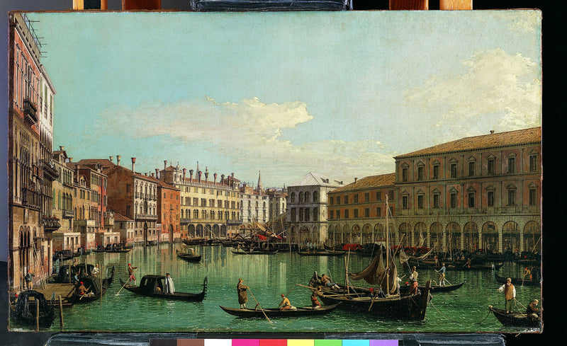 Le Grand Canal, Venise, vers le sud en direction du pont du Rialto - Canaletto (Giovanni Antonio Canal)