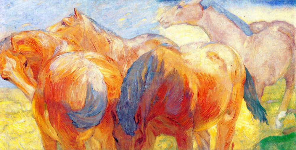 Grand tableau de cheval Lenggries I - Franz Marc image 1 reproduction d’œuvre d’art à l’huile