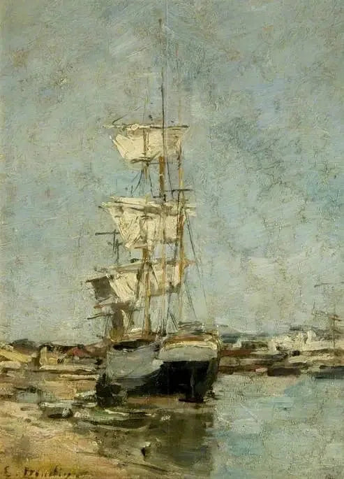 Large Sailing Ship in the Port of Deauville - Eugène Boudin