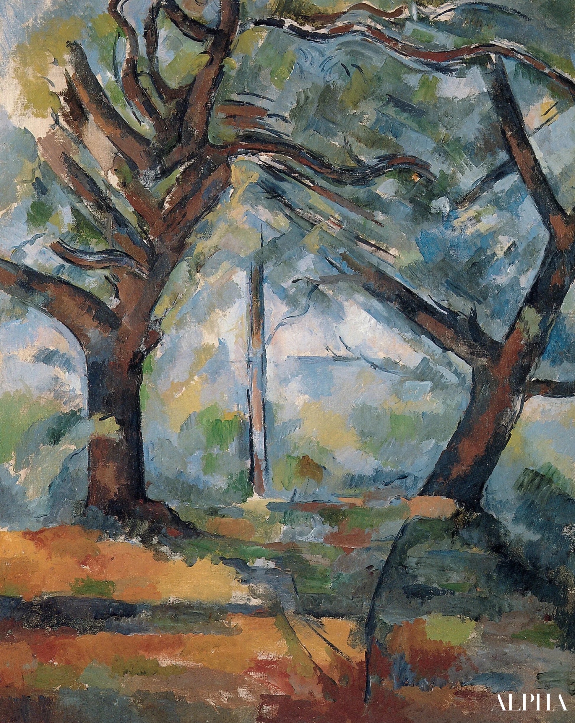 Grands arbres - Paul Cézanne - Reproductions de tableaux et peintures haut de gamme