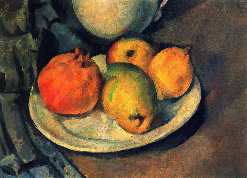 Pomegranate and pears on a plate - Paul Cézanne