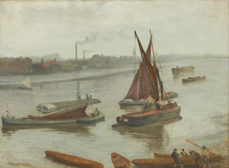 Gray and Silver: Old Battersea Reach - James Abbott McNeill Whistler