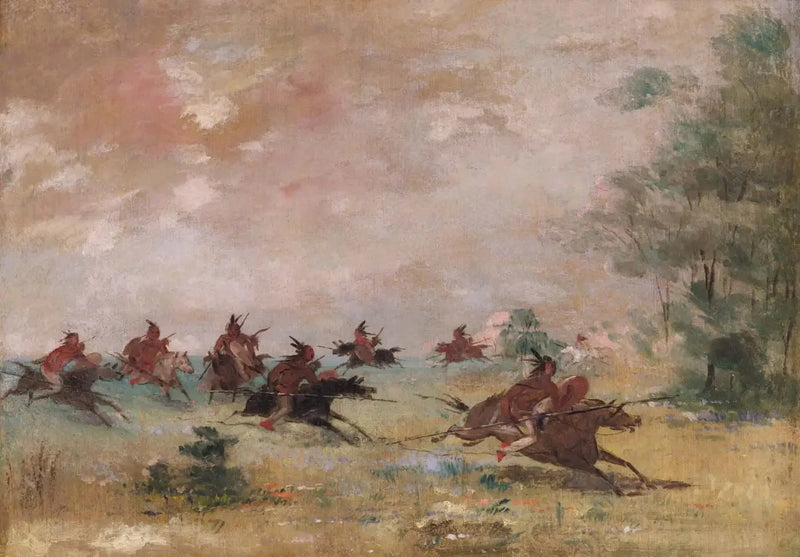 Comanche War Group, mounted on wild horses - George Catlin