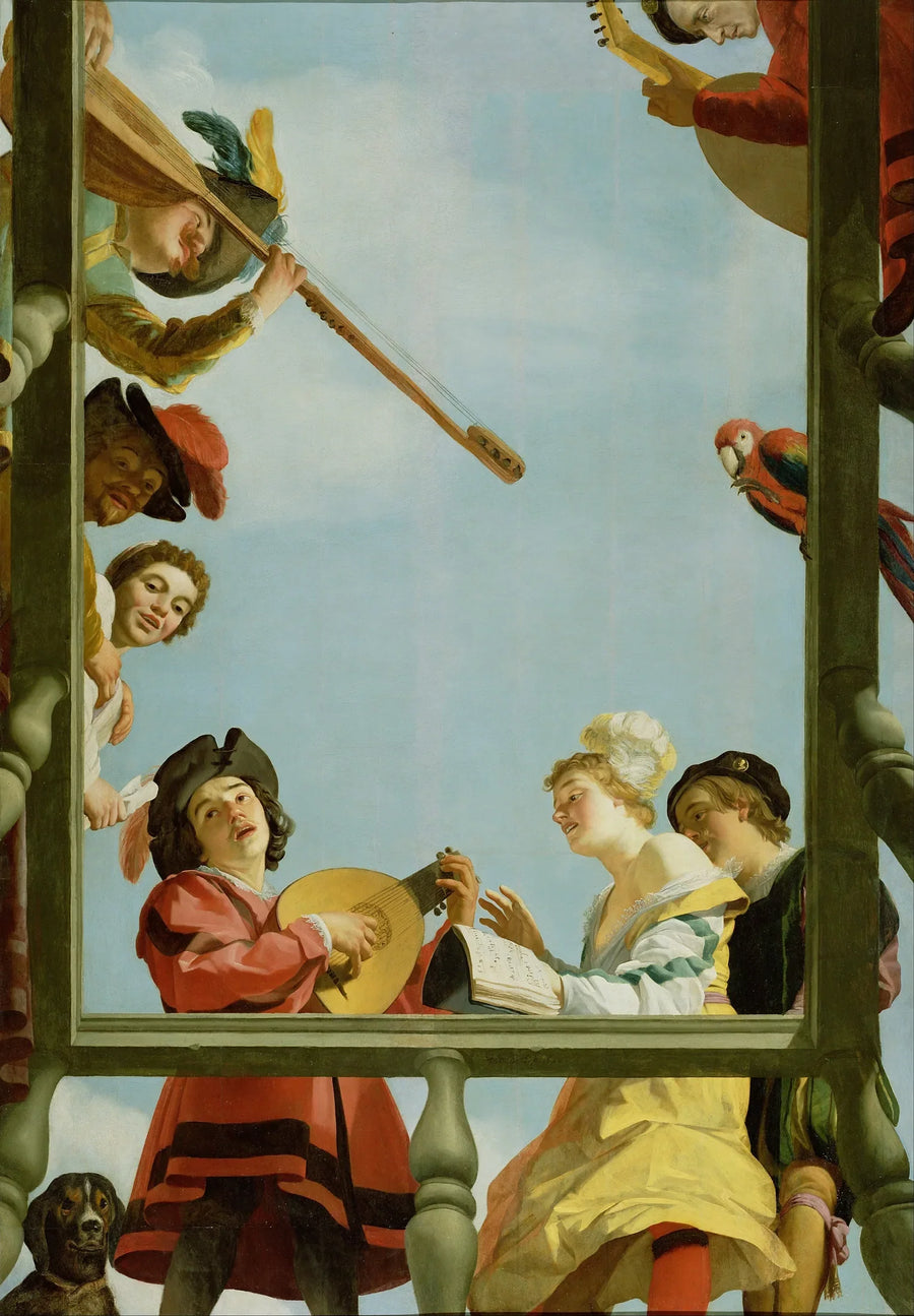 Musical group on a balcony - Gerrit van Honthorst