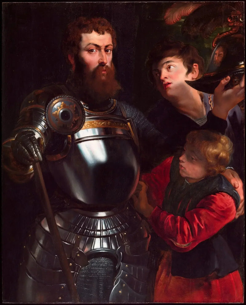 Warrior with Two Pages - Peter Paul Rubens