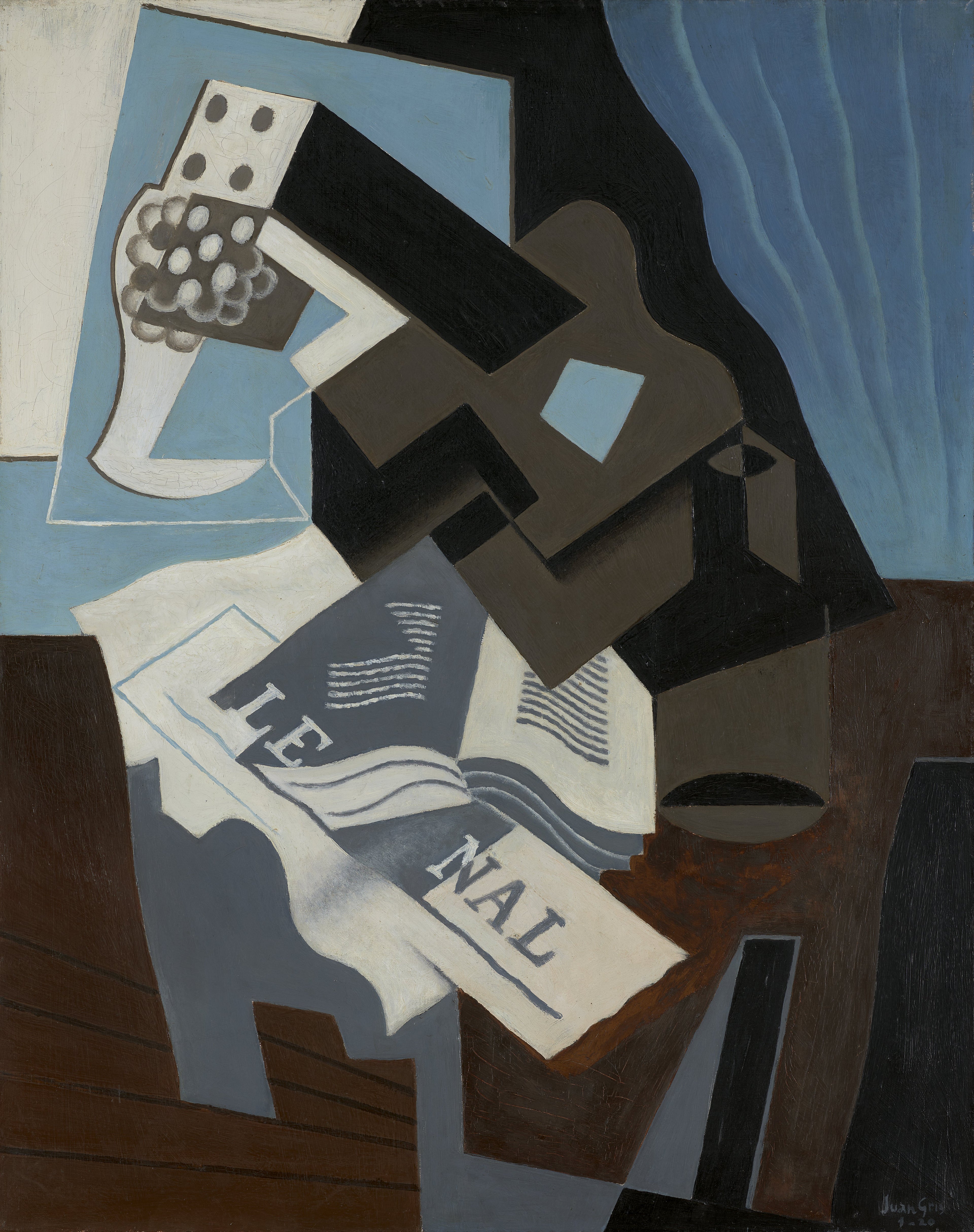Guitar, book and newspaper - Juan Gris