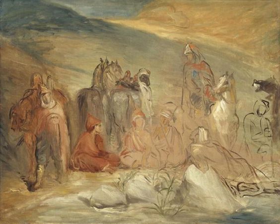 Spahis halt near a spring - Théodore Chassériau