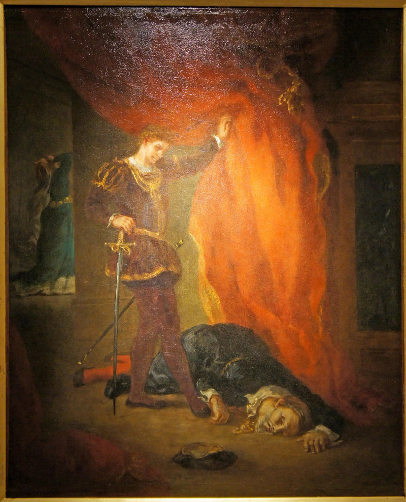 Hamlet before the body of Polonius - Eugène Delacroix