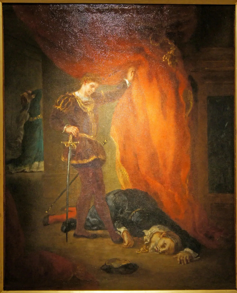 Hamlet before the body of Polonius - Eugène Delacroix