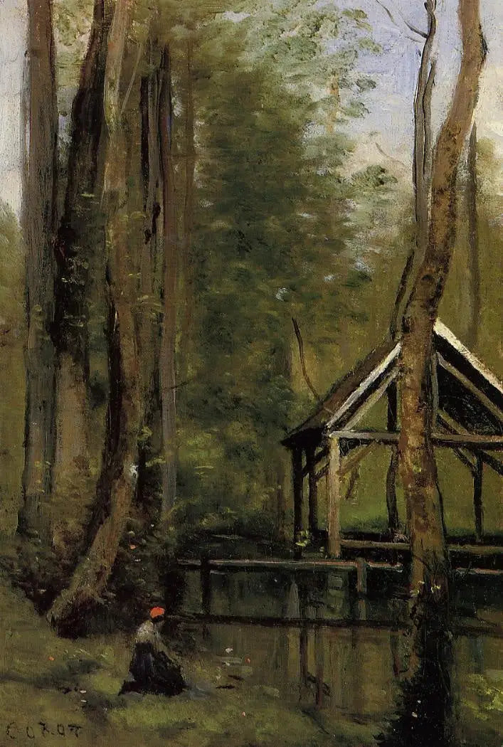 Fishing Hangar at Mothois near Gournay-en-Brais - Jean-Baptiste Camille Corot
