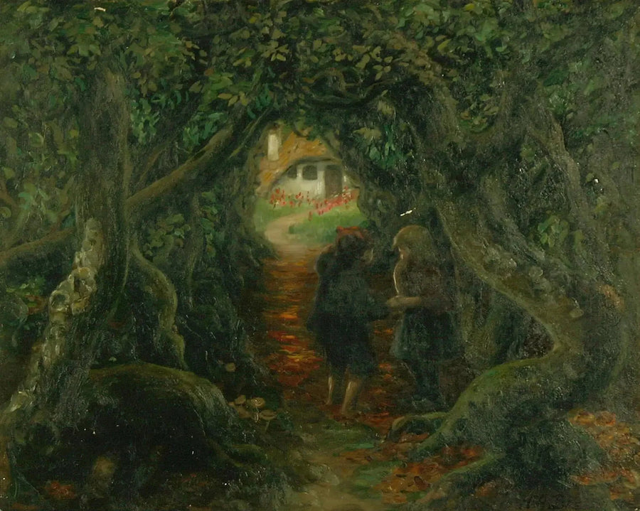 Hansel and Gretel chez la sorcière. - H. A. Brendekilde